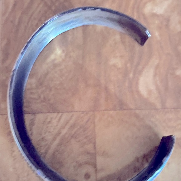 Vintage 50’s Navajo Sterling Silver & Turquoise Bracelet Cuff - Picture 6 of 9